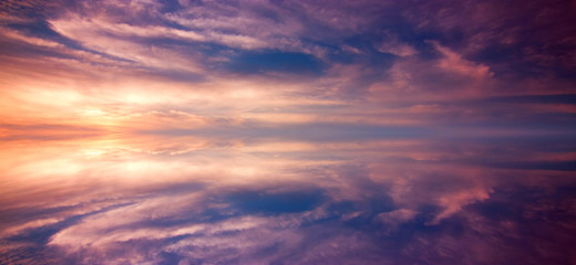 Fototapeta na wymiar Reflection of dramatic sky