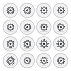 Vector of flat icon, gear wheel or setting symbol