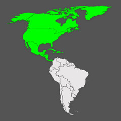 Obraz premium Map of worlds. North America.