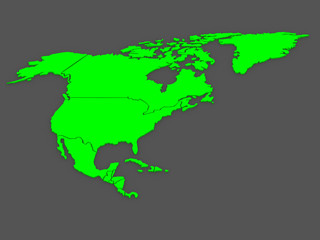 Fototapeta na wymiar Map of worlds. North America.