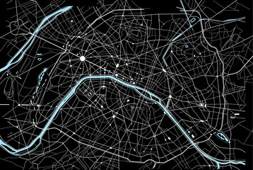 Vector illustration of Paris Map in black and white - 68427953