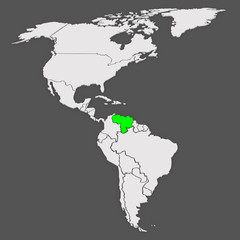Map of worlds. Venezuela.