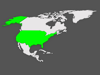 Fototapeta na wymiar Map of worlds. USA.