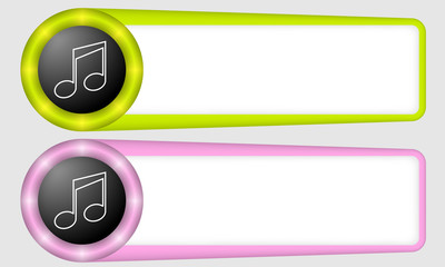 Obraz premium green and purple frames for any text with music symbol