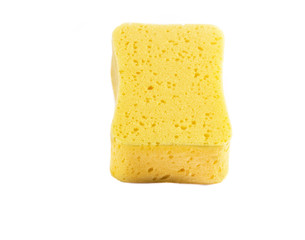 Yellow sponge isolated on White background