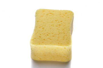 Yellow sponge isolated on White background