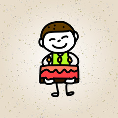 hand drawing cartoon birthday