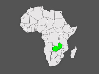 Map of worlds. Zambia.