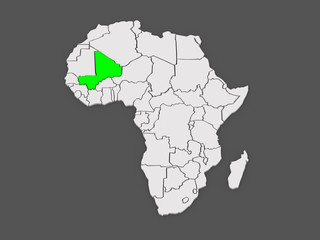 Map of worlds. Mali.