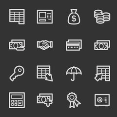 Finance and Banking web icons, grey set