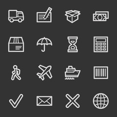 Delivery web icons, grey set