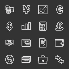 Finance web icons, grey set