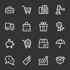 Shopping web icons, grey set