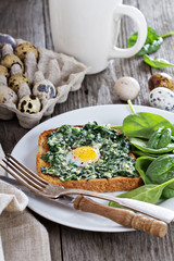 Spinach and egg sandwich