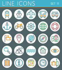 Travel line icons set. Summer holidays vector web design