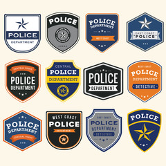 Police department badges and design elements