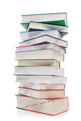 A large pile of books, school books