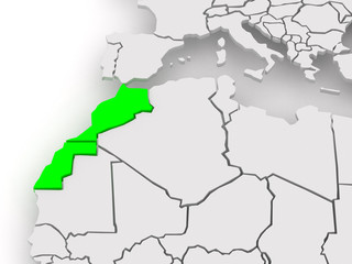 Obraz premium Map of worlds. Morocco.