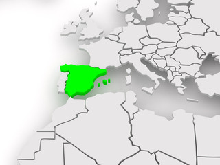 Fototapeta premium Map of worlds. Spain.