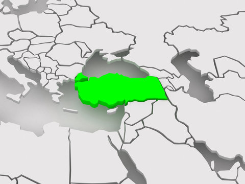 Map of worlds. Turkey.