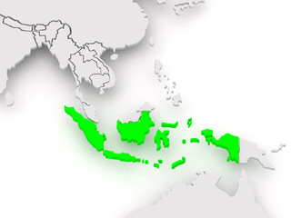 Map of worlds. Indonesia.