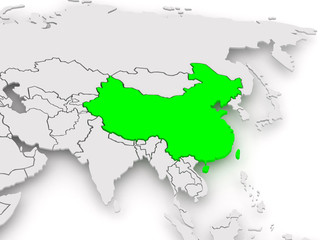 Map of worlds. China.