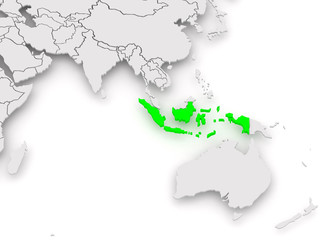 Fototapeta premium Map of worlds. Indonesia.