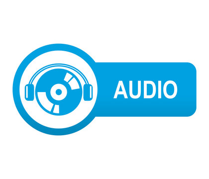Etiqueta tipo app azul alargada AUDIO