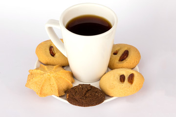 Hot drink coffee and cookies