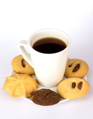 Hot drink coffee and cookies