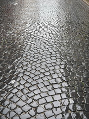 cobblestone wet