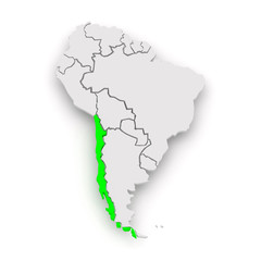 Map of worlds. Chile.