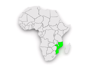Fototapeta premium Map of worlds. Mozambique.