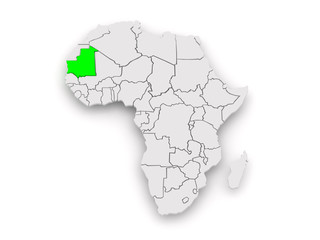 Map of worlds. Mauritania.