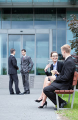 Office workers during lunch time