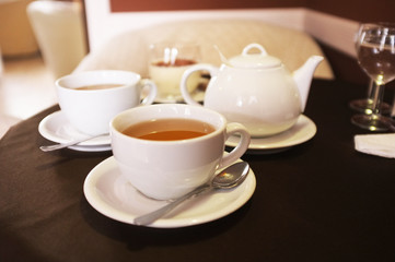 Obraz na płótnie Canvas Cup of tea in cafe
