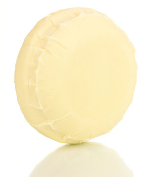 Suluguni cheese isolated on white