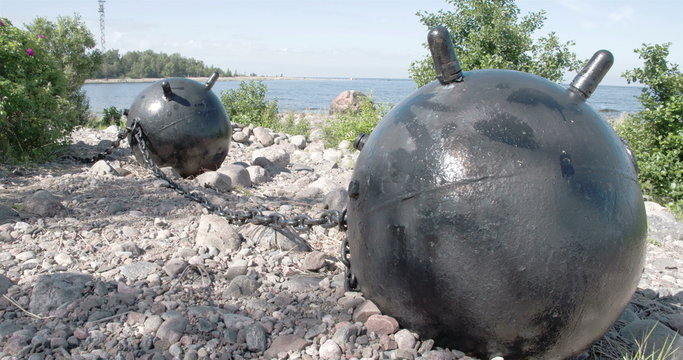 Two big sea mines from the old war GH4 4K UHD