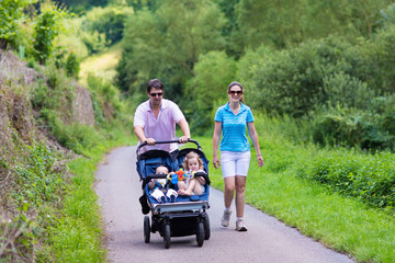 Parents with double stroller