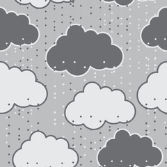 Rain clouds vector seamless background abstract