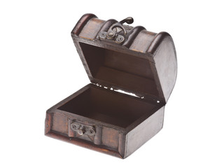 Wooden box isolated on white background