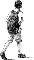 boy with a backpack