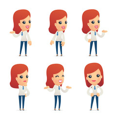 set of reception character in different poses