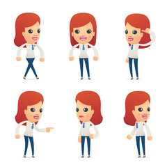 set of reception character in different poses