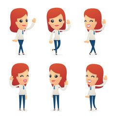 set of reception character in different poses