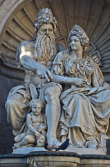 Fototapeta na wymiar Sculptures from greek mythology at Hofburg palace in Vienna