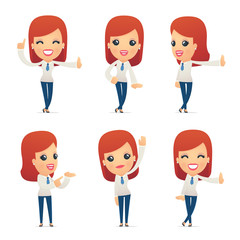 Fototapeta premium set of reception character in different poses