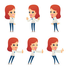 set of reception character in different poses