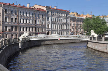 GGriboyedov Canal, Lviny Bridge. St. Petersburg, Russiaia
