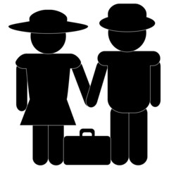 silhouette of a man and woman